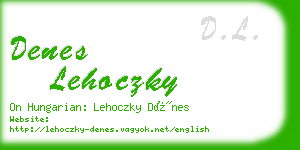 denes lehoczky business card